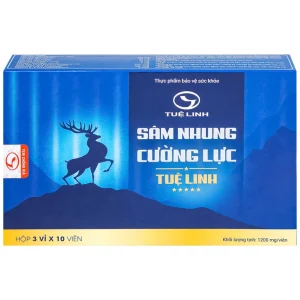 Viên nén Sâm Nhung Cường Lực Tuệ Linh giúp bổ thận tráng dương, bổ khí huyết (3 vỉ x 10 viên)