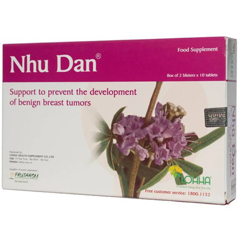 Viên uống Nhũ Đan Lohha hỗ trợ làm chậm sự phát triển của u xơ tuyến vú (2 vỉ x 10 viên)