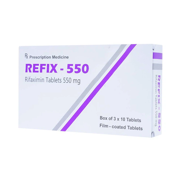 Thuốc Refix - 550 Atra điều trị chứng ruột kích thích với tiêu chảy (3 vỉ x 10 viên)
