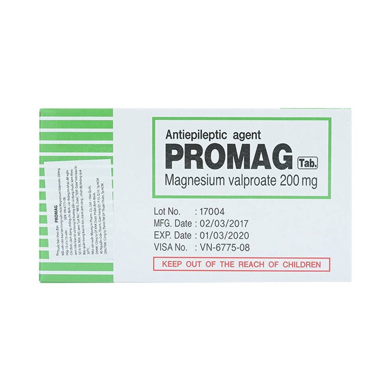 Thuốc Promag Tab 200mg Myung In Pharm điều trị động kinh (10 vỉ x 10 viên)