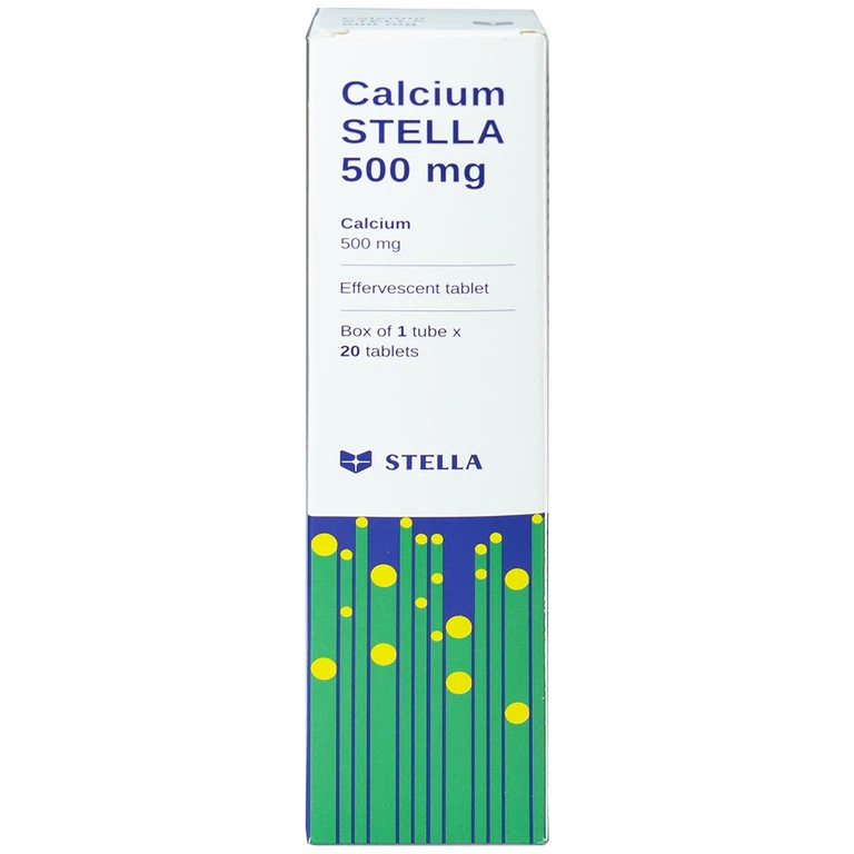 Viên sủi Calcium Stella 500mg phòng và hỗ trợ điều trị loãng xương (20 viên)