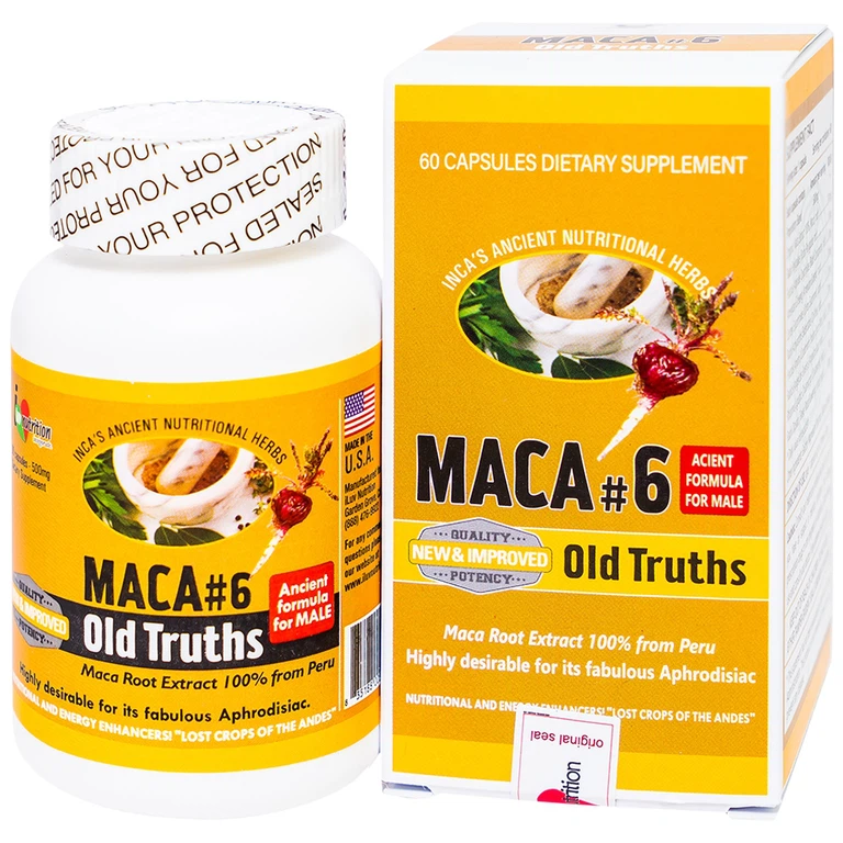 Viên uống Maca #6 Old Truths giúp tăng cường chức năng thận, tăng năng lượng (60 viên)