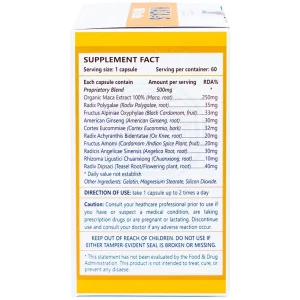 Viên uống Maca #6 Old Truths giúp tăng cường chức năng thận, tăng năng lượng (60 viên)