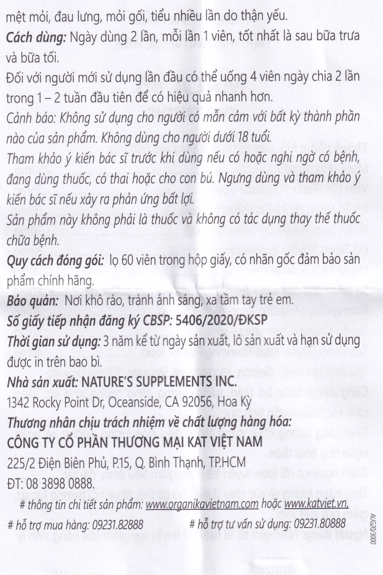 Viên uống Maca #6 Old Truths giúp tăng cường chức năng thận, tăng năng lượng (60 viên)