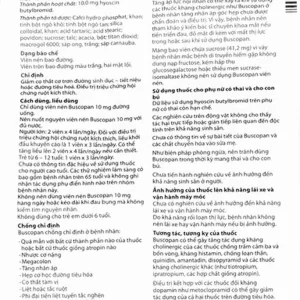 Thuốc Buscopan Boehringer giảm co thắt cơ trơn đường sinh dục, tiết niệu, đường tiêu hóa (5 vỉ x 20 viên)