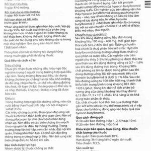 Thuốc Buscopan Boehringer giảm co thắt cơ trơn đường sinh dục, tiết niệu, đường tiêu hóa (5 vỉ x 20 viên)