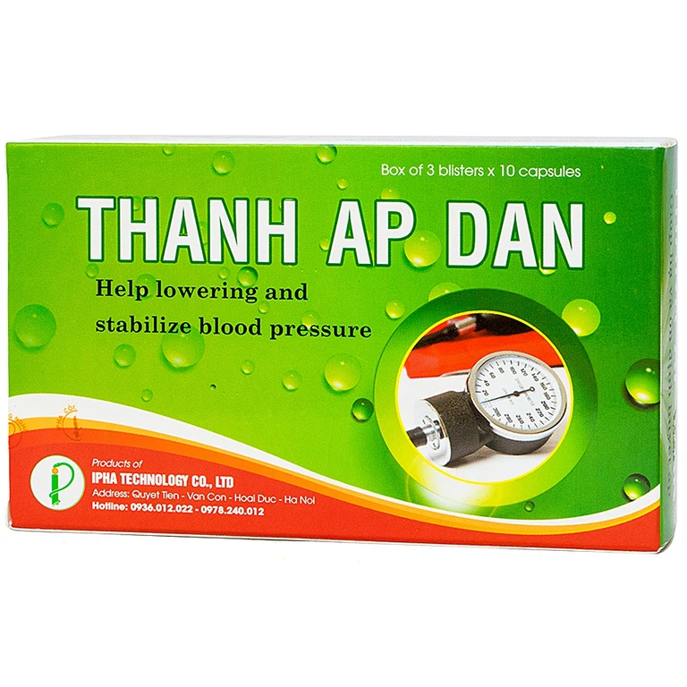 Viên uống Thanh Áp Đan IPHA giúp hạ và ổn định huyết áp (3 vỉ x 10 viên)