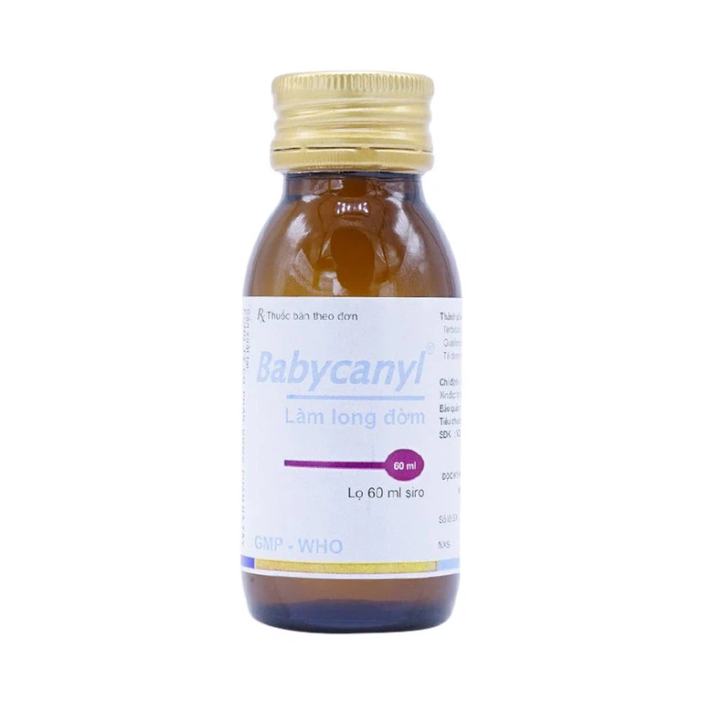 Siro Babycanyl Hataphar điều trị ho do hen phế quản, viêm phế quản (60ml)