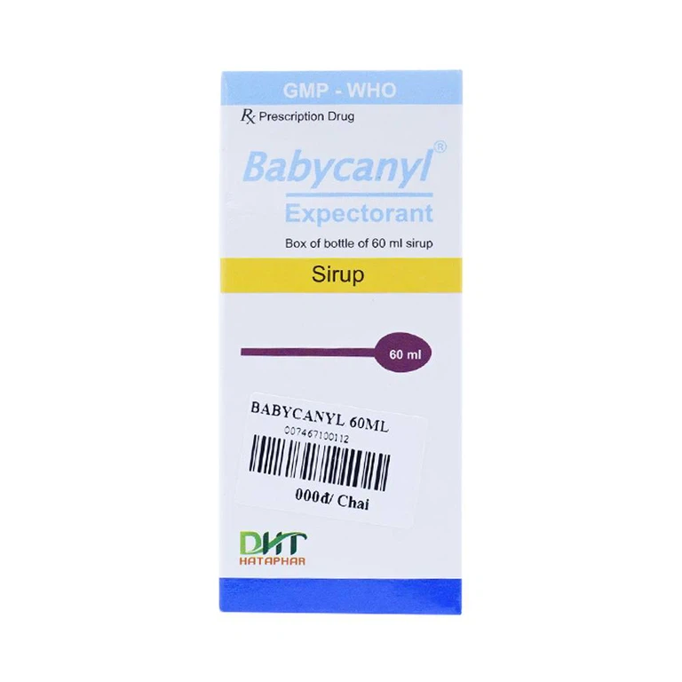 Siro Babycanyl Hataphar điều trị ho do hen phế quản, viêm phế quản (60ml)