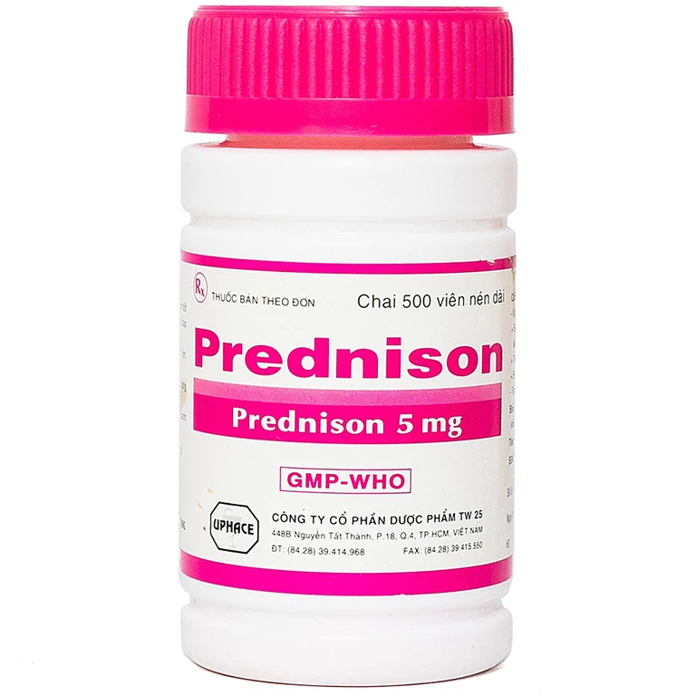 Thuốc Prednison 5mg Uphace điều trị bệnh thấp khớp (500 viên)