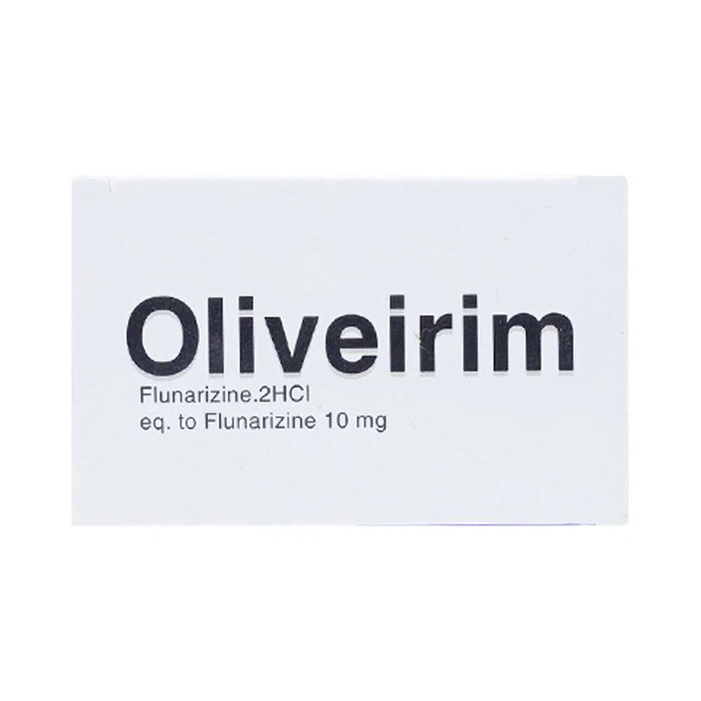 Viên nén Oliveirim 10mg DaViPharm dự phòng đau nửa đầu, điều trị chứng chóng mặt (6 vỉ x 10 viên)