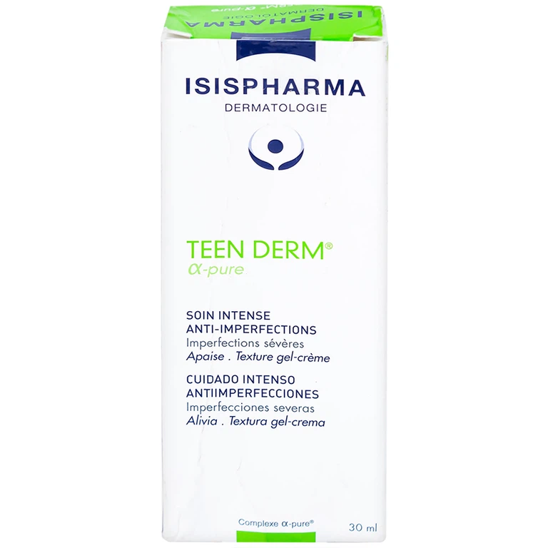 Kem Isis Pharma Teenderm Alpha Pure hỗ trợ điều trị mụn trứng cá (30ml)