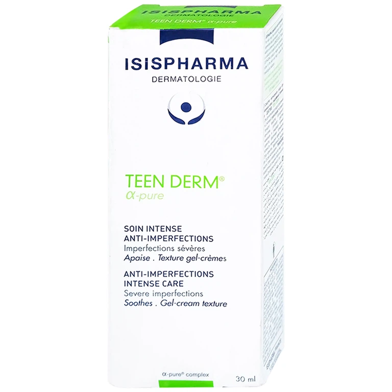 Kem Isis Pharma Teenderm Alpha Pure hỗ trợ điều trị mụn trứng cá (30ml)