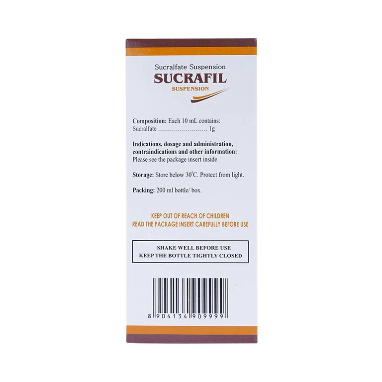 Hỗn dịch Sucrafil Fourts điều trị viêm khớp, trào ngược dạ dày thực quản (200ml)