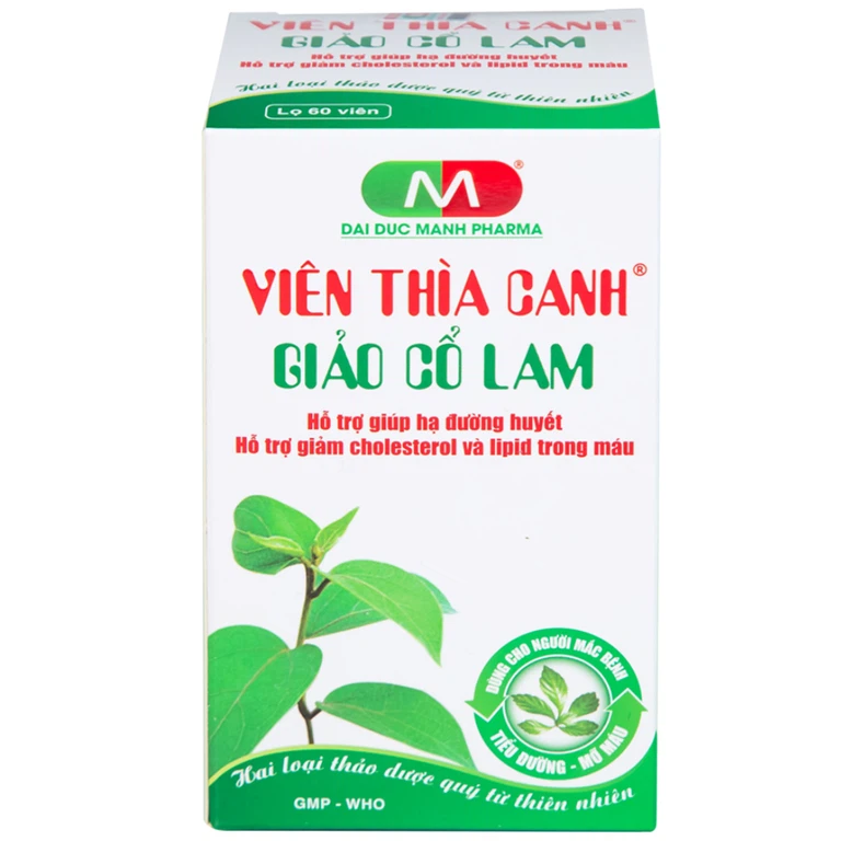 Viên thìa canh Giảo Cổ Lam Đại Đức Mạnh giúp hạ đường huyết, giảm cholesterol và lipid trong máu cao (60 viên)