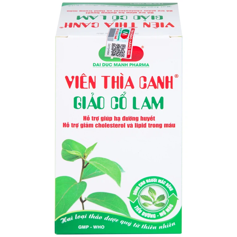 Viên thìa canh Giảo Cổ Lam Đại Đức Mạnh giúp hạ đường huyết, giảm cholesterol và lipid trong máu cao (60 viên)