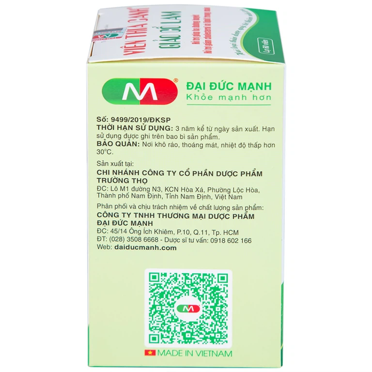 Viên thìa canh Giảo Cổ Lam Đại Đức Mạnh giúp hạ đường huyết, giảm cholesterol và lipid trong máu cao (60 viên)