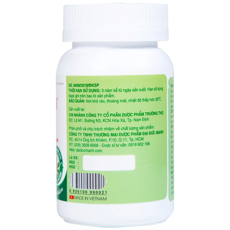Viên thìa canh Giảo Cổ Lam Đại Đức Mạnh giúp hạ đường huyết, giảm cholesterol và lipid trong máu cao (60 viên)