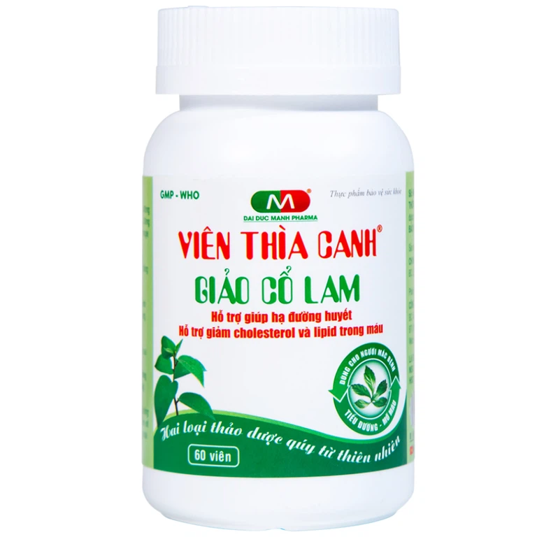 Viên thìa canh Giảo Cổ Lam Đại Đức Mạnh giúp hạ đường huyết, giảm cholesterol và lipid trong máu cao (60 viên)