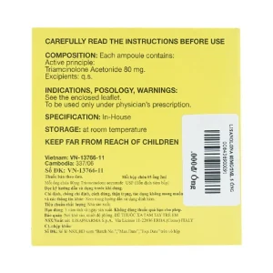 Thuốc tiêm Lisanolona 80mg/2ml Lisapharma điều trị dị ứng, hen suyễn, viêm mũi dị ứng (5 ống)