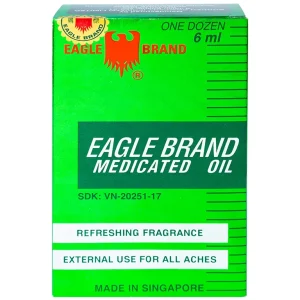 Dầu gió xanh Con Ó Eagle Brand Medicated Oil giảm nhức đầu, cảm cúm, đau lưng, viêm khớp (12 chai x 6ml)