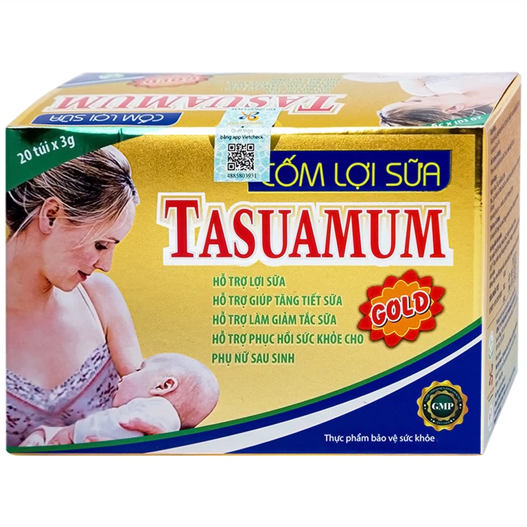 Cốm Lợi Sữa Tasuamum Hadu Pharma hỗ trợ lợi sữa, giúp tăng tiết sữa (20 túi)