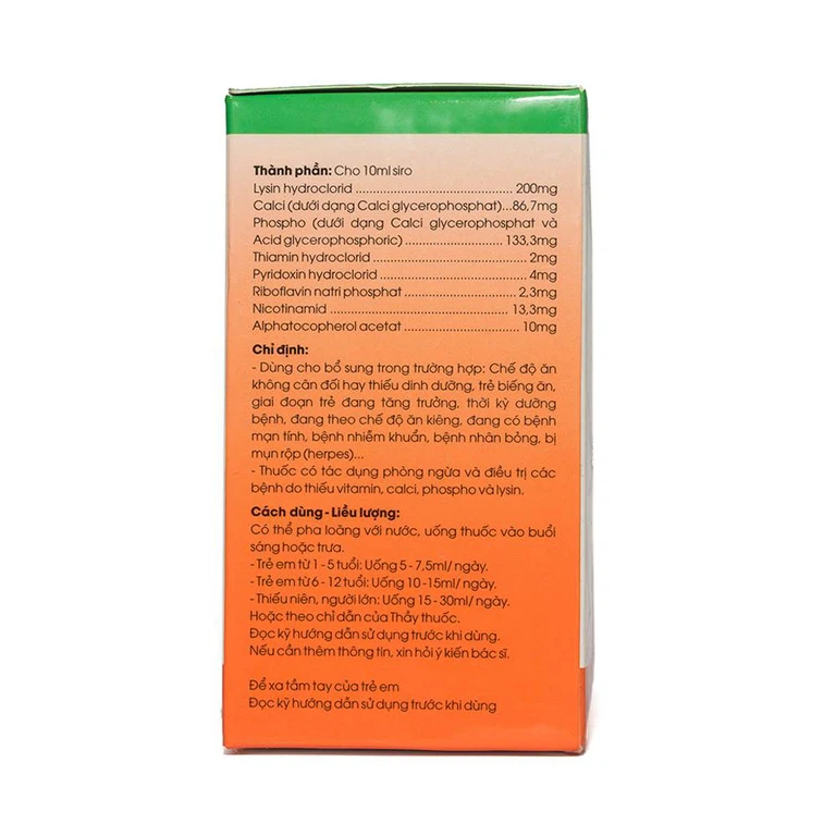 Siro Nutrohadi F bổ sung dinh dưỡng dùng cho trẻ biếng ăn, phòng ngừa thiếu vitamin (20 ống x 10ml)