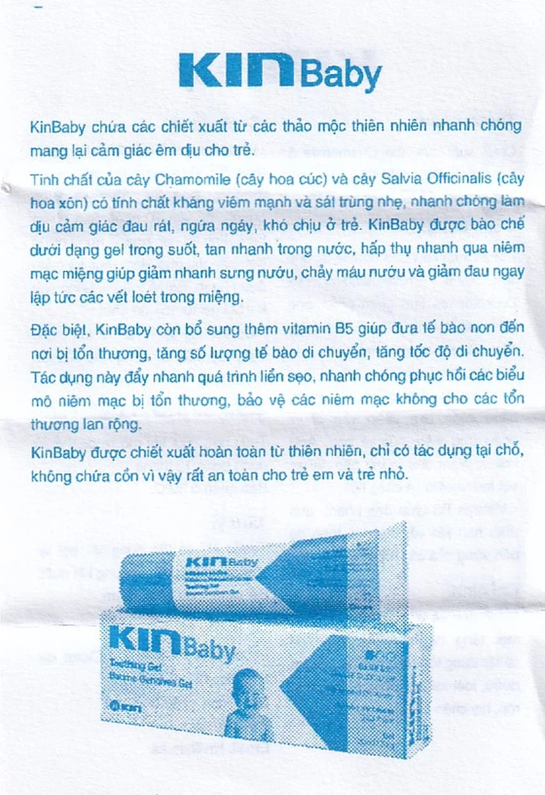 Gel Kin Baby Teething giảm đau sưng lợi và bảo vệ nướu không bị tổn thương (30ml)