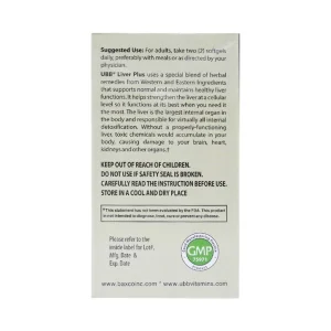 Viên uống Liver Plus UBB tăng cường chức năng gan, bảo vệ tế bào gan (60 viên)