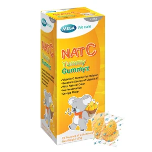 Viên nhai Nat C Yummy Gummyz bổ sung Vitamin C hằng ngày, giúp tăng cường sức đề kháng (25 túi)