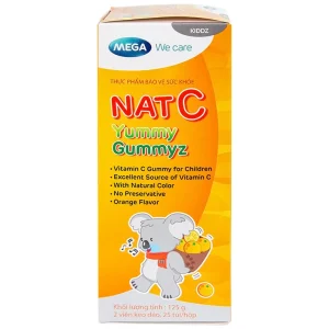 Viên nhai Nat C Yummy Gummyz bổ sung Vitamin C hằng ngày, giúp tăng cường sức đề kháng (25 túi)