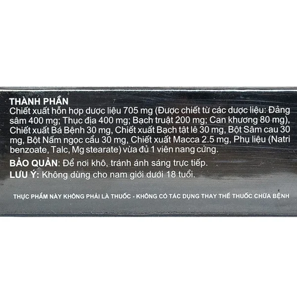 Viên uống Rocket + Sao Thái Dương giúp bổ thận dương, tăng cường sinh lực (3 vỉ x 15 viên)