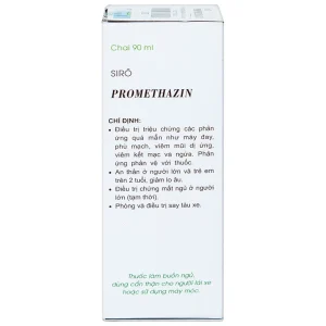 Siro Promethazin Vidipha điều trị mày đay, phù mạch, viêm mũi dị ứng (90ml)