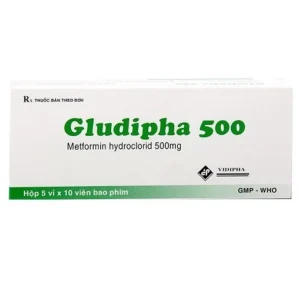 Thuốc Gludipha 500 Vidipha điều trị đái tháo đường típ 2 (5 vỉ x 10 viên)