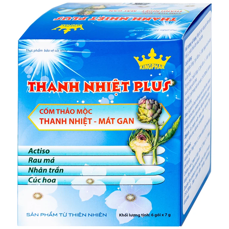Cốm thảo mộc Thanh Nhiệt Plus Kingphar thanh nhiệt, mát gan (6 gói x 7g)