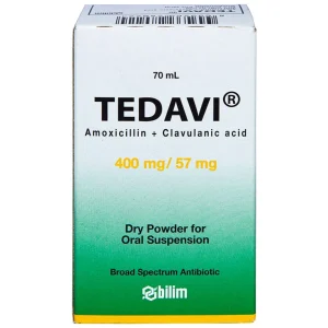 Bột pha uống Tedavi 400mg/57mg điều trị nhiễm khuẩn, viêm xoang, viêm tai giữa (70ml)