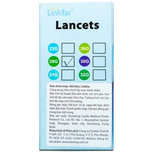 Kim lấy máu Linkfar Lancets 28g hỗ trợ lấy máu (100 cái)