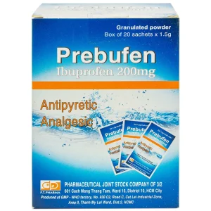 Thuốc Prebufen 200mg Dược 3-2 giúp giảm đau, hạ sốt cho trẻ em (20 gói x 1.5g)
