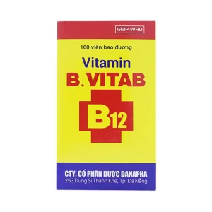 Thuốc Vitamin B.Vitab B12 Danapha phòng và điều trị tình trạng thiếu Calci và Vitamin B (100 viên)