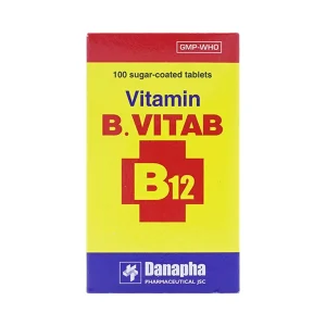 Thuốc Vitamin B.Vitab B12 Danapha phòng và điều trị tình trạng thiếu Calci và Vitamin B (100 viên)