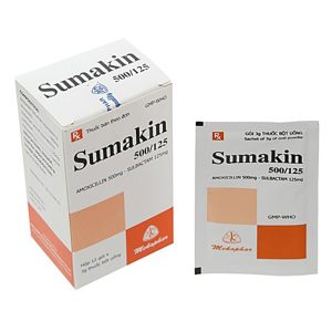 Bột pha uống Sumakin 500/125 Mekophar điều trị viêm tai giữa, viêm xoang, viêm amidan (12 gói)