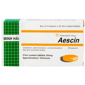 Thuốc Aescin 20mg điều trị thiểu năng tĩnh mạch mãn tính, giãn tĩnh mạch chân, trĩ (3 vỉ x 30 viên)
