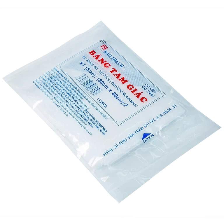 Băng tam giác (80cm x 80cm)/2 Bảo Thạch cố định vùng chấn thương (1 cái)