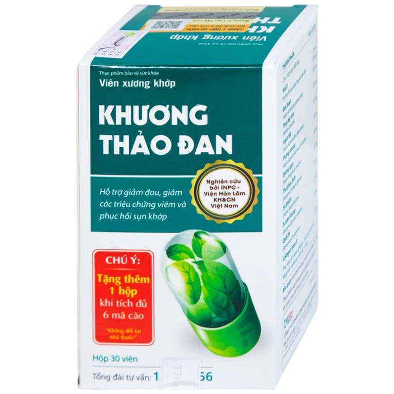 Viên xương khớp Khương Thảo Đan hỗ trợ làm trơn khớp và phục hồi sụn khớp (30 viên)