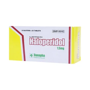Thuốc Haloperidol 1.5mg Danapha điều trị các trạng thái kích động tâm thần, vận động (10 vỉ x 25 viên)