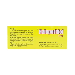 Thuốc Haloperidol 1.5mg Danapha điều trị các trạng thái kích động tâm thần, vận động (10 vỉ x 25 viên)