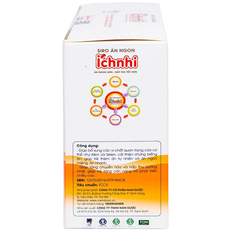 Siro ăn ngon Íchnhi Nam Dược bổ sung vi chất dinh dưỡng, cải thiện chứng biếng ăn cho trẻ (4 vỉ x 5 ống)