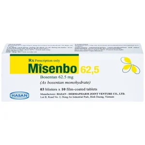 Viên nén Misenbo 62,5 Hasan điều trị tăng huyết áp động mạch phổi (3 vỉ x 10 viên)