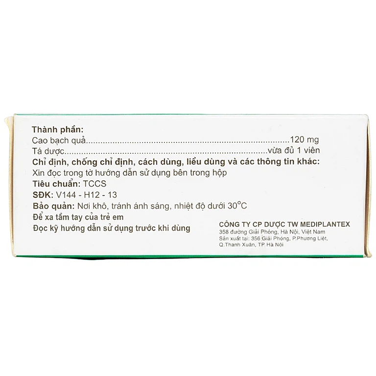 Thuốc Gintana 120 Mediplantex điều trị tai biến mạch máu não, thiểu năng tuần hoàn não (6 vỉ x 10 viên)