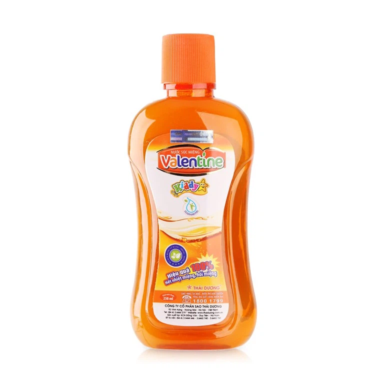 Nước súc miệng Valentine Kiddy Thái Dương diệt, ngăn vi khuẩn miệng cho trẻ (250ml)